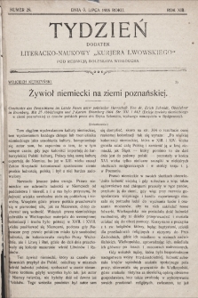 Tydzień : dodatek literacko-naukowy „Kurjera Lwowskiego”. 1905, nr 28