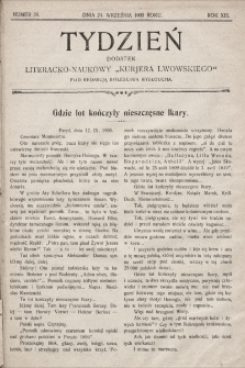 Tydzień : dodatek literacko-naukowy „Kurjera Lwowskiego”. 1905, nr 39