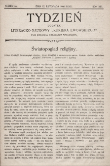 Tydzień : dodatek literacko-naukowy „Kurjera Lwowskiego”. 1905, nr 46