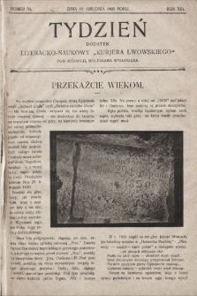 Tydzień : dodatek literacko-naukowy „Kurjera Lwowskiego”. 1905, nr 50