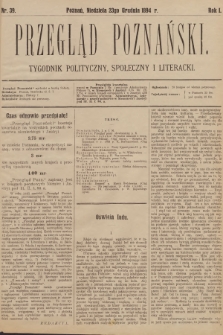 Przegląd Poznański : tygodnik polityczny, społeczny i literacki. 1894, nr 39