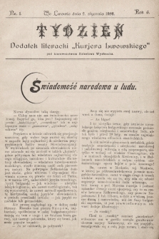 Tydzień : dodatek literacki „Kurjera Lwowskiego”. 1898, nr 1