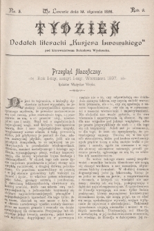 Tydzień : dodatek literacki „Kurjera Lwowskiego”. 1898, nr 4