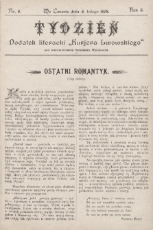Tydzień : dodatek literacki „Kurjera Lwowskiego”. 1898, nr 6
