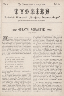 Tydzień : dodatek literacki „Kurjera Lwowskiego”. 1898, nr 7