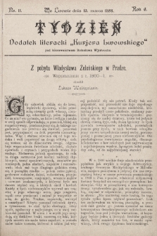 Tydzień : dodatek literacki „Kurjera Lwowskiego”. 1898, nr 11