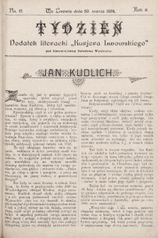 Tydzień : dodatek literacki „Kurjera Lwowskiego”. 1898, nr 12