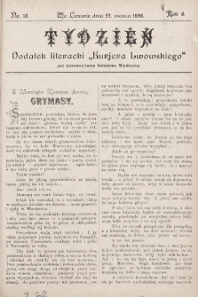 Tydzień : dodatek literacki „Kurjera Lwowskiego”. 1898, nr 13