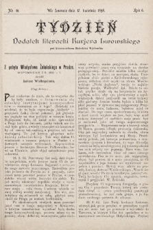 Tydzień : dodatek literacki „Kurjera Lwowskiego”. 1898, nr 16