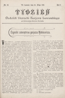 Tydzień : dodatek literacki „Kurjera Lwowskiego”. 1898, nr 22