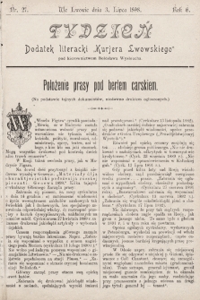 Tydzień : dodatek literacki „Kurjera Lwowskiego”. 1898, nr 27