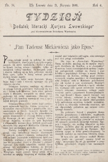 Tydzień : dodatek literacki „Kurjera Lwowskiego”. 1898, nr 34