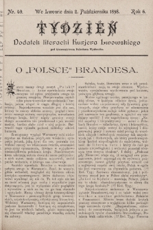 Tydzień : dodatek literacki „Kurjera Lwowskiego”. 1898, nr 40