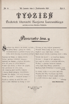 Tydzień : dodatek literacki „Kurjera Lwowskiego”. 1898, nr 41