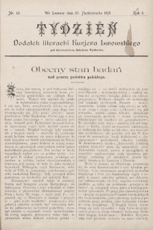 Tydzień : dodatek literacki „Kurjera Lwowskiego”. 1898, nr 43