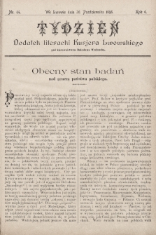 Tydzień : dodatek literacki „Kurjera Lwowskiego”. 1898, nr 44