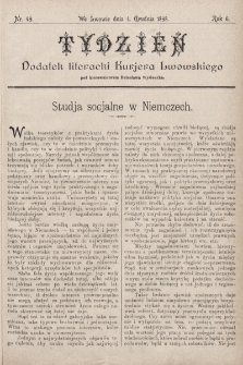 Tydzień : dodatek literacki „Kurjera Lwowskiego”. 1898, nr 49
