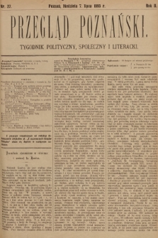 Przegląd Poznański : tygodnik polityczny, społeczny i literacki. 1895, nr 27