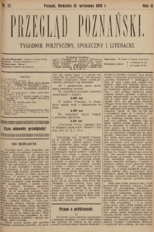 Przegląd Poznański : tygodnik polityczny, społeczny i literacki. 1895, nr 37