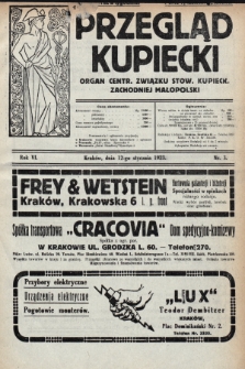 Przegląd Kupiecki : organ Centr. Związku Stow. Kupieck. Zachodniej Małopolski. 1923, nr 3