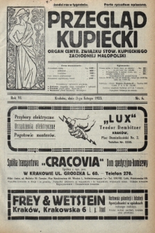 Przegląd Kupiecki : organ Centr. Związku Stow. Kupieckiego Zachodniej Małopolski. 1923, nr 6