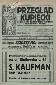 Przegląd Kupiecki : organ Centr. Związku Stow. Kupieckich Zachodniej Małopolski. 1923, nr 9