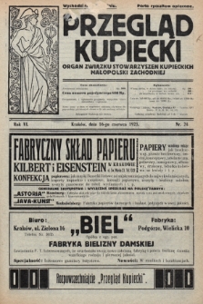 Przegląd Kupiecki : organ Związku Stowarzyszeń Kupieckich Małopolski Zachodniej. 1923, nr 24