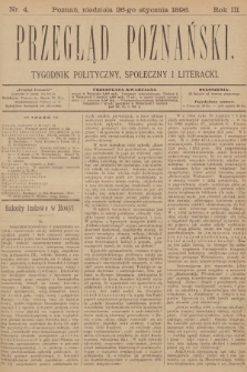 Przegląd Poznański : tygodnik polityczny, społeczny i literacki. 1896, nr 4