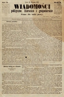 Wiadomości Polityczne, Literackie i Gospodarskie : pismo dla ludzi pracy. 1869, nr 3