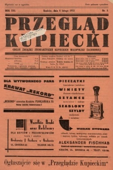 Przegląd Kupiecki : organ Związku Stowarzyszeń Kupieckich Małopolski Zachodniej. 1933, nr 5