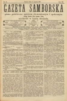 Gazeta Samborska : pismo poświęcone sprawom ekonomicznym i społecznym okręgu: Sambor, Stary Sambor, Turka. 1907, nr 31