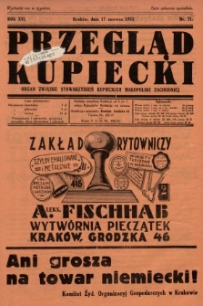 Przegląd Kupiecki : organ Związku Stowarzyszeń Kupieckich Małopolski Zachodniej. 1933, nr 21