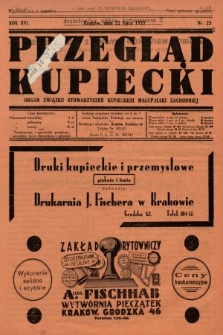 Przegląd Kupiecki : organ Związku Stowarzyszeń Kupieckich Małopolski Zachodniej. 1933, nr 25