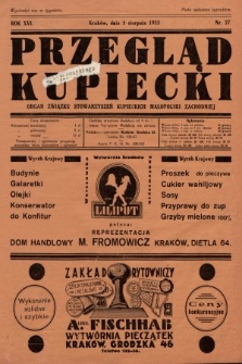 Przegląd Kupiecki : organ Związku Stowarzyszeń Kupieckich Małopolski Zachodniej. 1933, nr 27