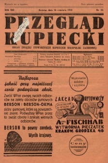Przegląd Kupiecki : organ Związku Stowarzyszeń Kupieckich Małopolski Zachodniej. 1933, nr 32