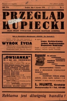 Przegląd Kupiecki : organ Związku Stowarzyszeń Kupieckich Małopolski Zachodniej. 1934, nr 1