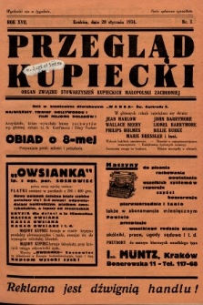 Przegląd Kupiecki : organ Związku Stowarzyszeń Kupieckich Małopolski Zachodniej. 1934, nr 3
