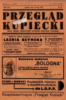 Przegląd Kupiecki : organ Związku Stowarzyszeń Kupieckich Małopolski Zachodniej. 1934, nr 24