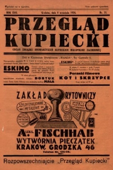Przegląd Kupiecki : organ Związku Stowarzyszeń Kupieckich Małopolski Zachodniej. 1934, nr 31