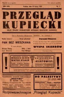 Przegląd Kupiecki : organ Związku Stowarzyszeń Kupieckich Małopolski Zachodniej. 1935, nr 7