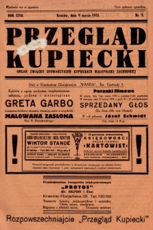 Przegląd Kupiecki : organ Związku Stowarzyszeń Kupieckich Małopolski Zachodniej. 1935, nr 9