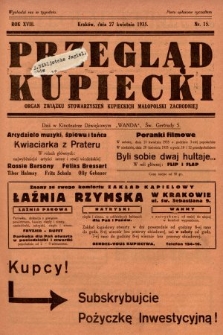 Przegląd Kupiecki : organ Związku Stowarzyszeń Kupieckich Małopolski Zachodniej. 1935, nr 15