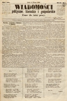 Wiadomości Polityczne, Literackie i Gospodarskie : pismo dla ludzi pracy. 1869, nr 10