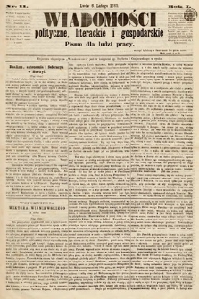 Wiadomości Polityczne, Literackie i Gospodarskie : pismo dla ludzi pracy. 1869, nr 11