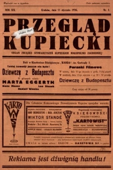 Przegląd Kupiecki : organ Związku Stowarzyszeń Kupieckich Małopolski Zachodniej. 1936, nr 1