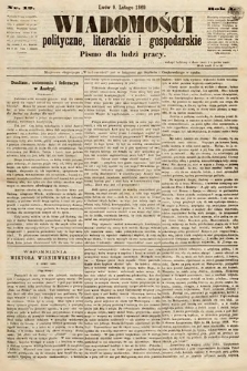 Wiadomości Polityczne, Literackie i Gospodarskie : pismo dla ludzi pracy. 1869, nr 12