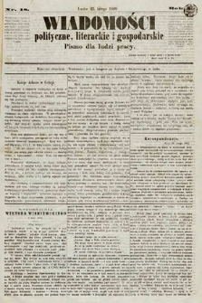 Wiadomości Polityczne, Literackie i Gospodarskie : pismo dla ludzi pracy. 1869, nr 18