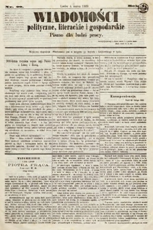Wiadomości Polityczne, Literackie i Gospodarskie : pismo dla ludzi pracy. 1869, nr 22