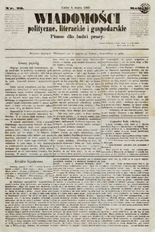 Wiadomości Polityczne, Literackie i Gospodarskie : pismo dla ludzi pracy. 1869, nr 23