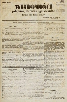 Wiadomości Polityczne, Literackie i Gospodarskie : pismo dla ludzi pracy. 1869, nr 30